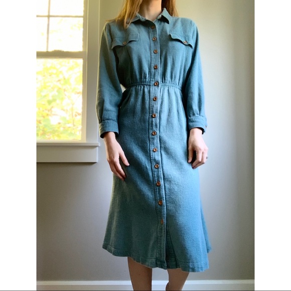Vintage L.L. Bean button down shirt dress - Picture 3 of 8
